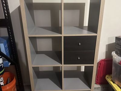 IKEA KALLAX Walnut Effect Light Gray