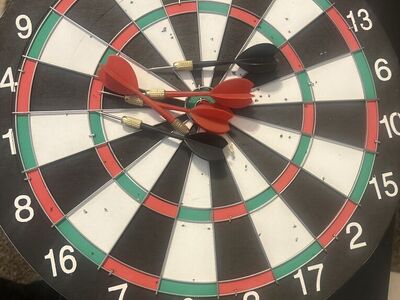Double Sided Dartboard With Darts
