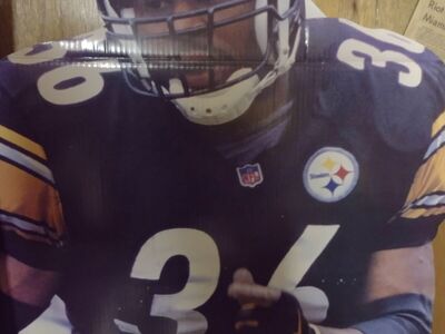 Vintage Life-size signed cardboard cutout of Jerome bettis Pittsburgh Steelers sports memorabilia