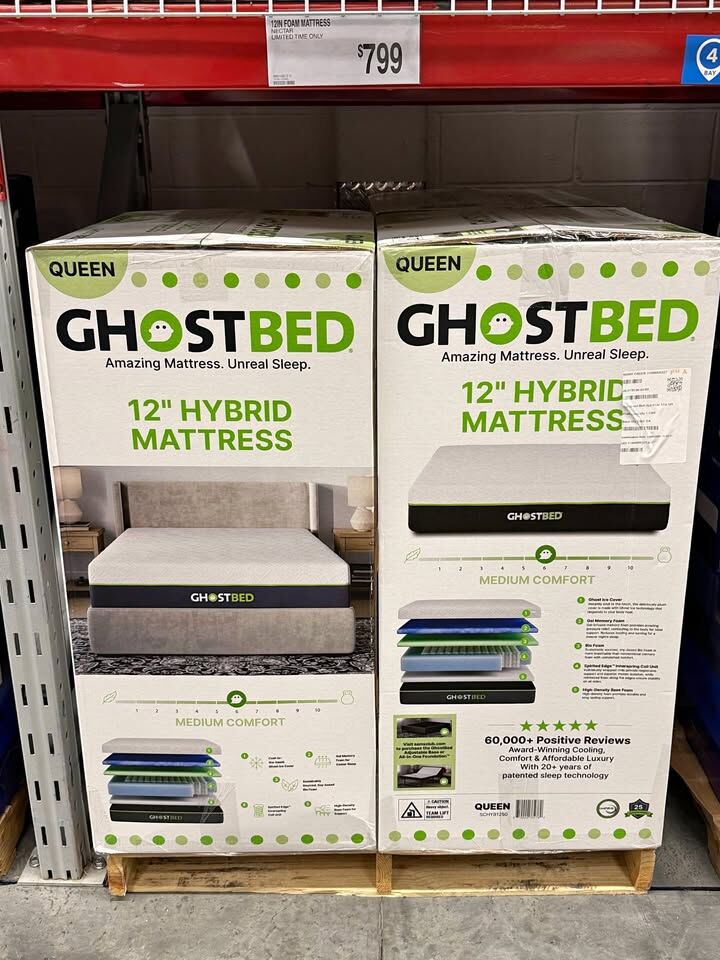 GhostBed 12” Hybrid Queen Mattress – SPECIAL DEAL