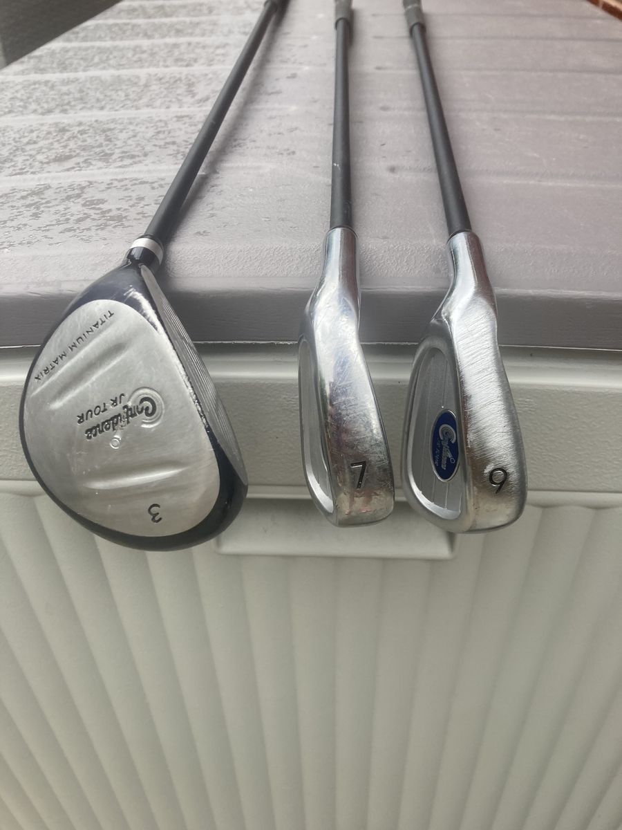 Youth Golf:  Left Handed Confidence JR Tour Golf Clubs Set - 3 Wood, 7 Iron, 9 Iron