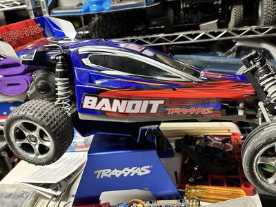 Traxxas Bandit 2WD RC Buggy - Blue/Red, 1/10 Scale, Ready-to-Race