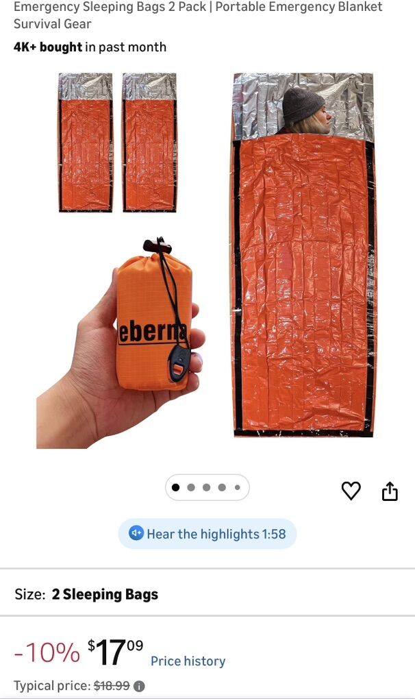 NEW Emergency Portable Emergency Blanket