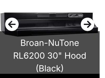 30" Black Range Hood (NEW)