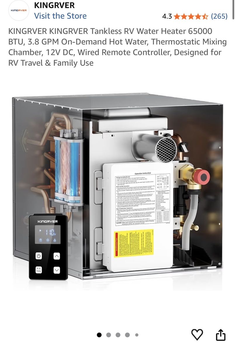 12v DC on-demand water heater