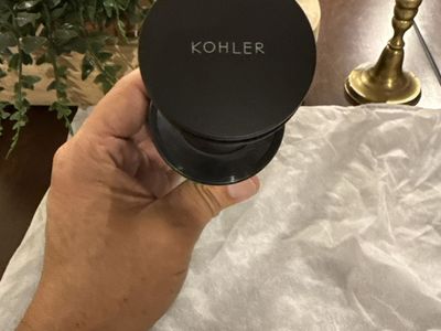 Kohler black pop up sink drain with overflow
