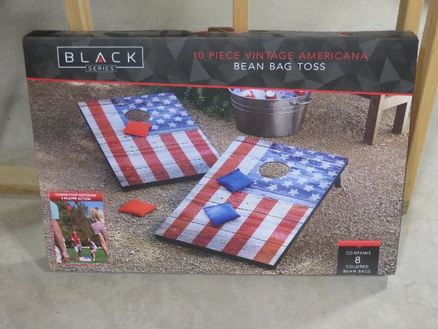 BNIB VINTAGE AMERICANA BEAN BAG (CORN HOLE) GAME SET WITH 10 BAGS - "BLACK SERIES"
