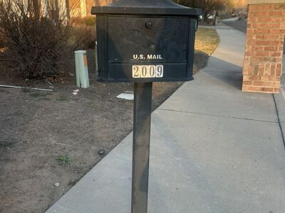 Metal Mailbox with Post