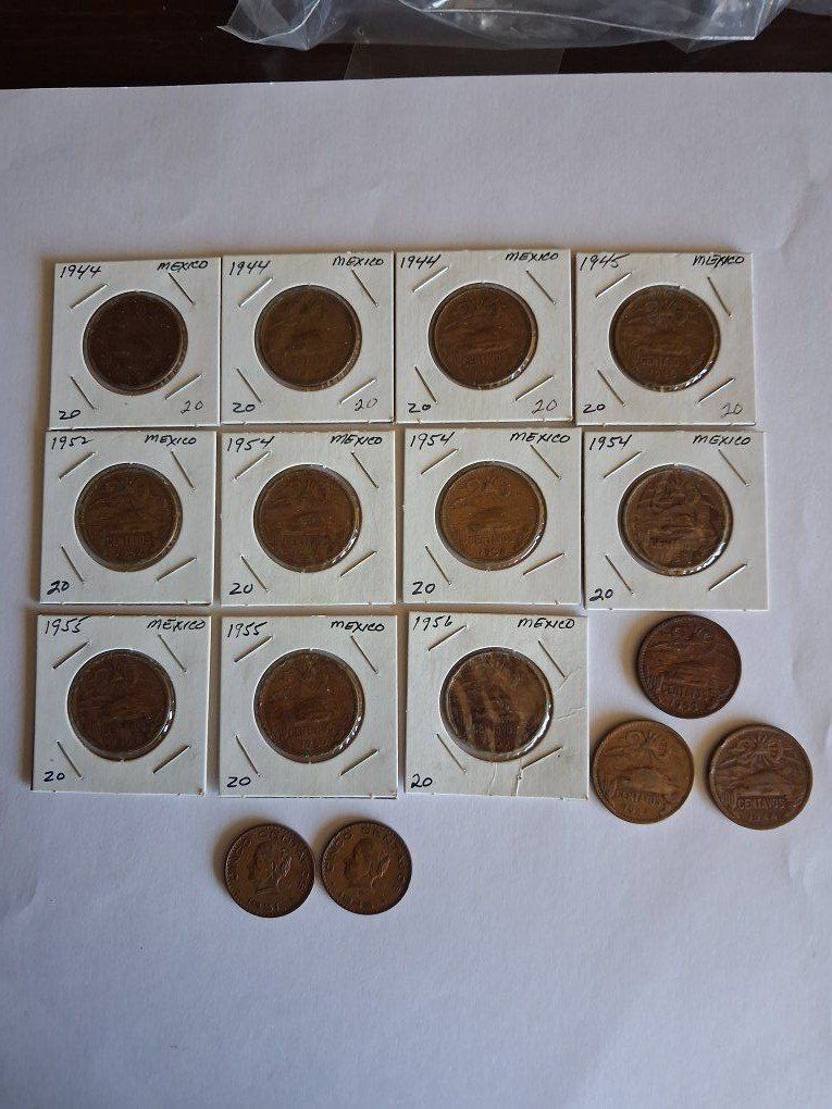 MEXICO CENTOVOS & CINCOS VINTAGE COINS