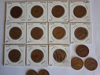 MEXICO CENTOVOS & CINCOS VINTAGE COINS