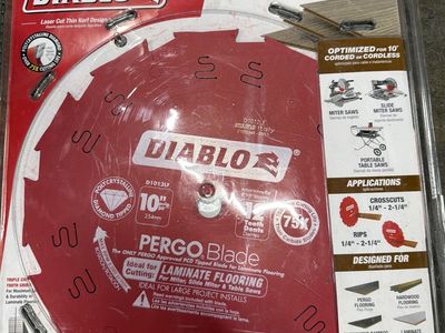 Diablo Pergo Blade 10" PCD Laminate Flooring Saw Blade D1012LF - For Miter & Table Saws