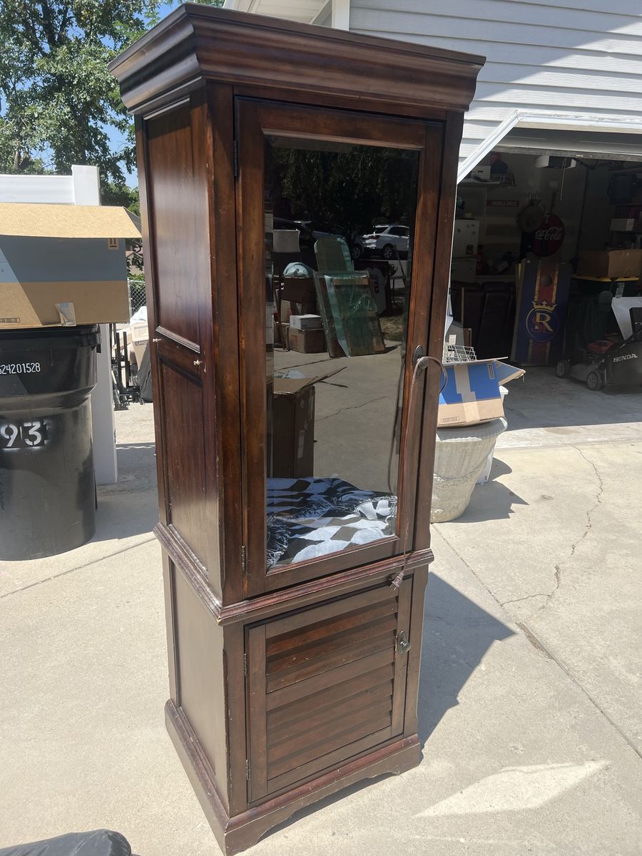Legends Wooden Display Curio Cabinet with Glass Door