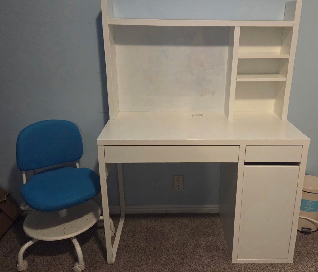 Ikea desk + hutch & chair