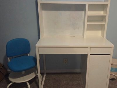 Ikea desk + hutch & chair