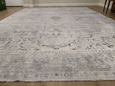 Caria Collection Ivory and Grey Area Rug 9' x 12'