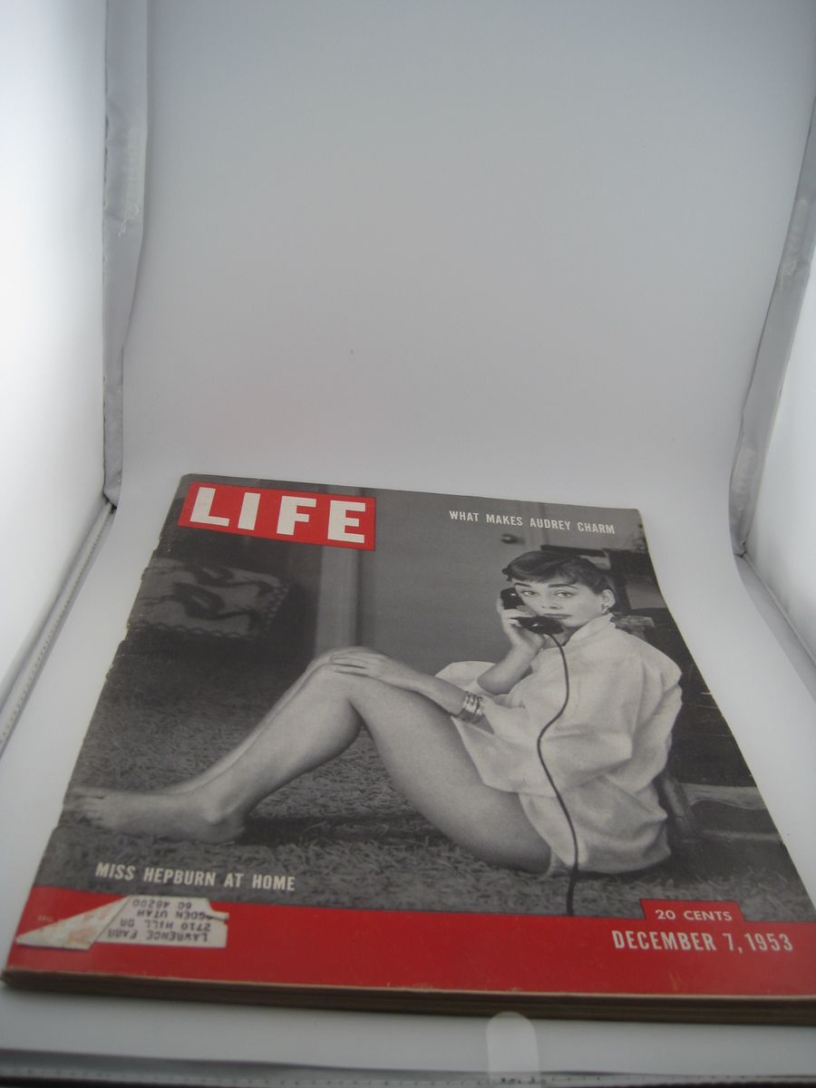Life Magazine December 7, 1953 Audrey Hepburn at Home / What Makes Audrey Charm