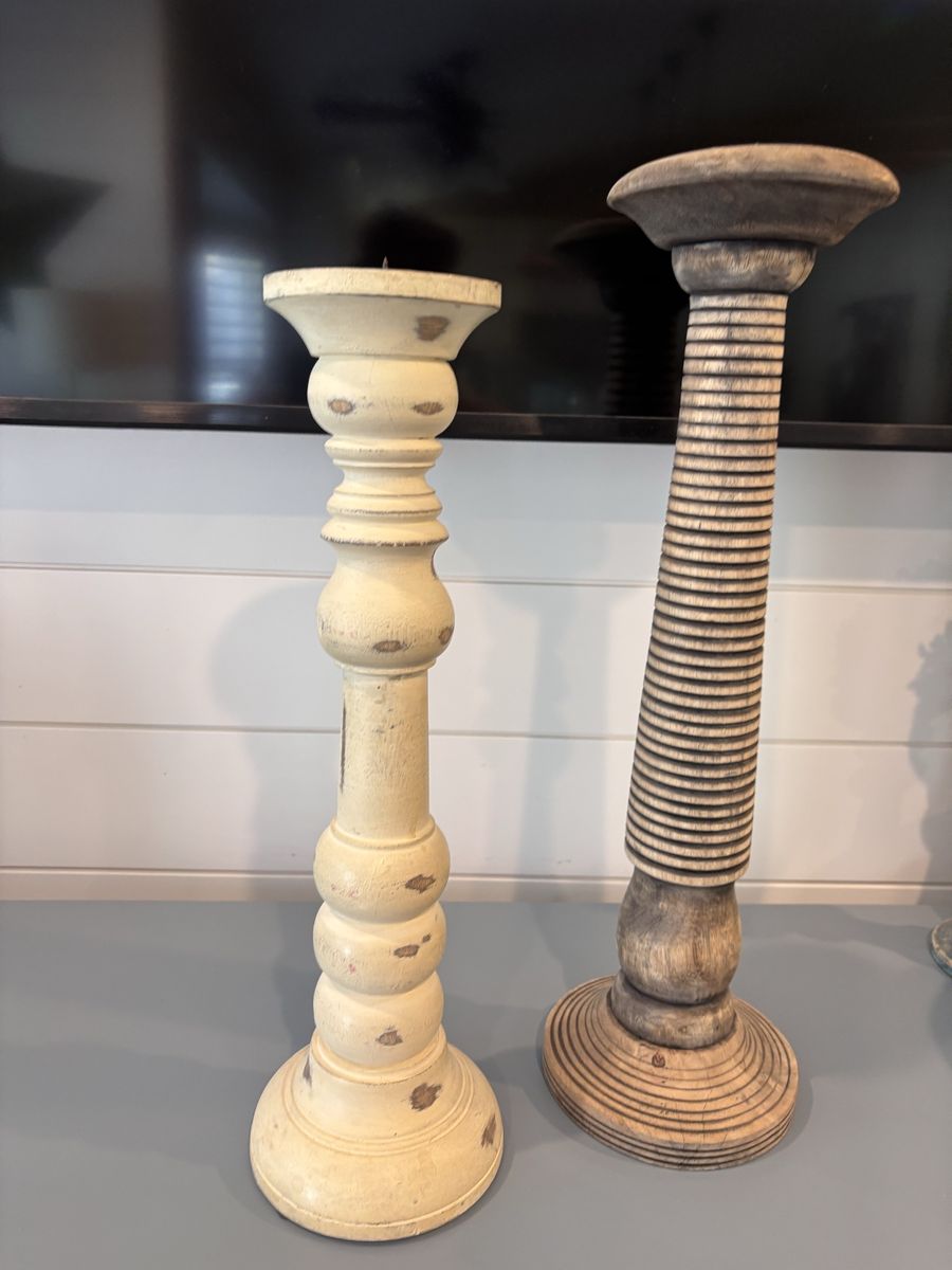 Pair of tall candlesticks