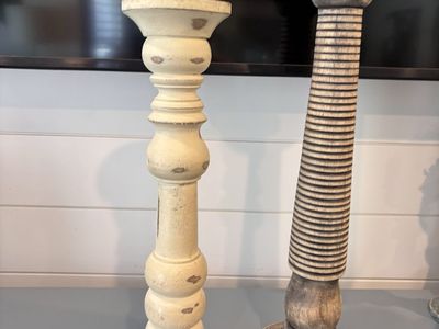 Pair of tall candlesticks