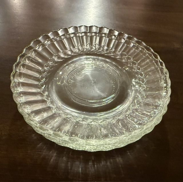 Vintage Fortecrisa Mexico 8 Clear Glass Saucers and Plates