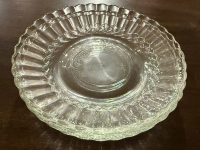 Vintage Fortecrisa Mexico 8 Clear Glass Saucers and Plates