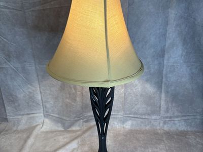 Art Nouveau Style Cast Metal Table Lamp w/ Shade