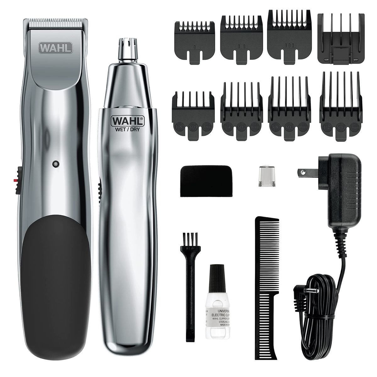 Wahl Stainless Steel Lithium Ion+ Men's Grooming Kit - Trimmer, Shavers, Combs - New