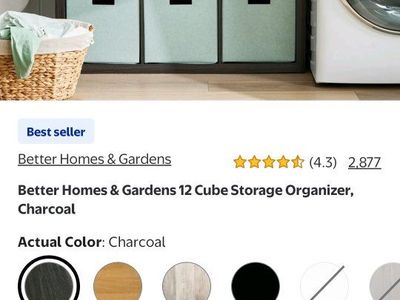 12 Cube Storage Organizer in charcoal