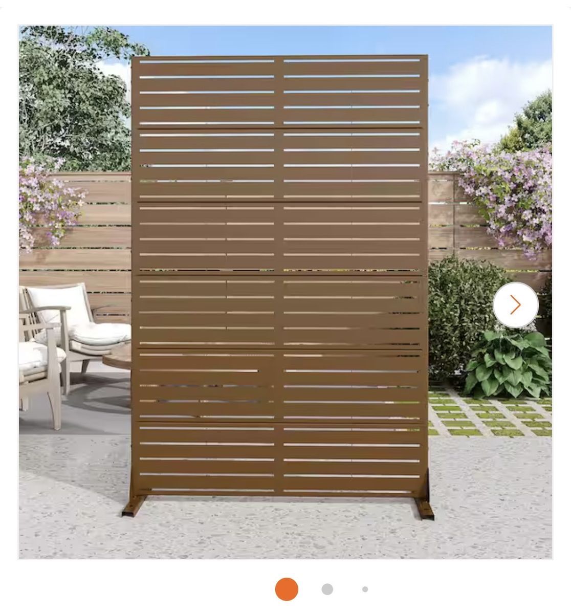 NEW Brown Outdoor Metal Privacy Screen Panel - 72"x47" (Open Box)