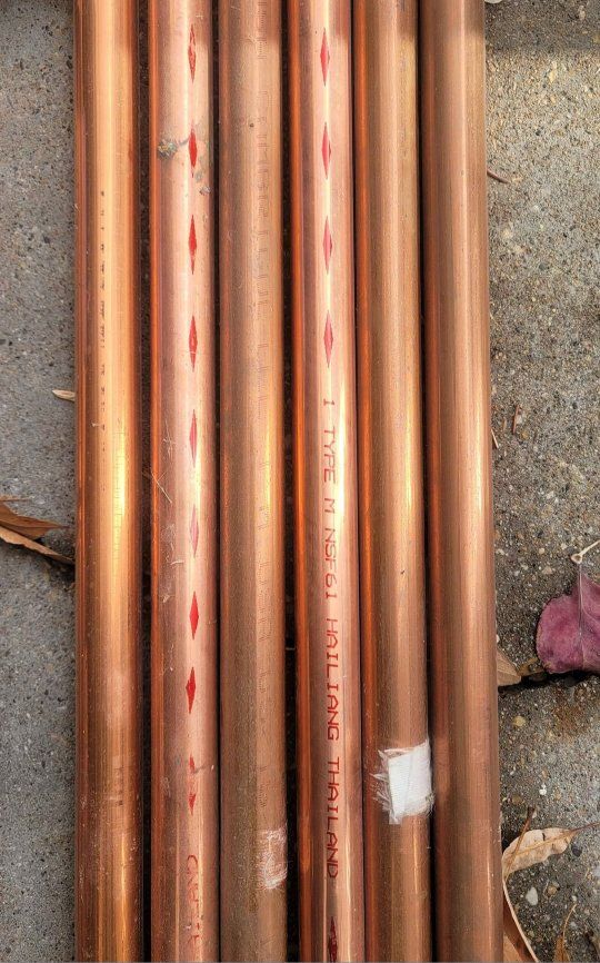 1in x 10ft type M copper pipe