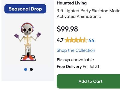 Haunted Living 3-ft Lighted Party Skeleton Motion-Activated Animatronic