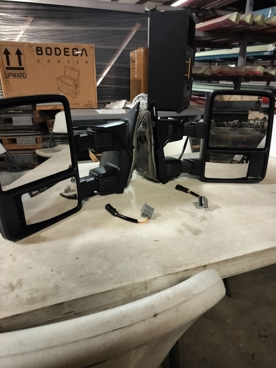 Power Heated Smoke Light Tow Mirrors For 2008-2016 Ford F250 F350 450 Super Duty