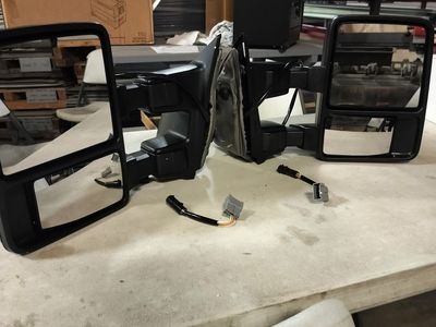 Power Heated Smoke Light Tow Mirrors For 2008-2016 Ford F250 F350 450 Super Duty