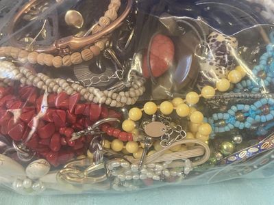 Jewelry Bag (Lot of Costume Jewelry)! Great for Wearing, Resale, Crafts and More! Look