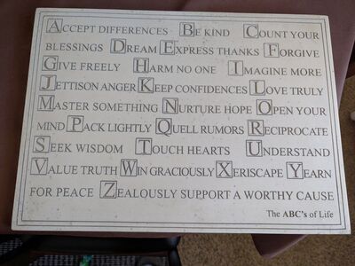 House parts inc. ABCs of life stone plaque