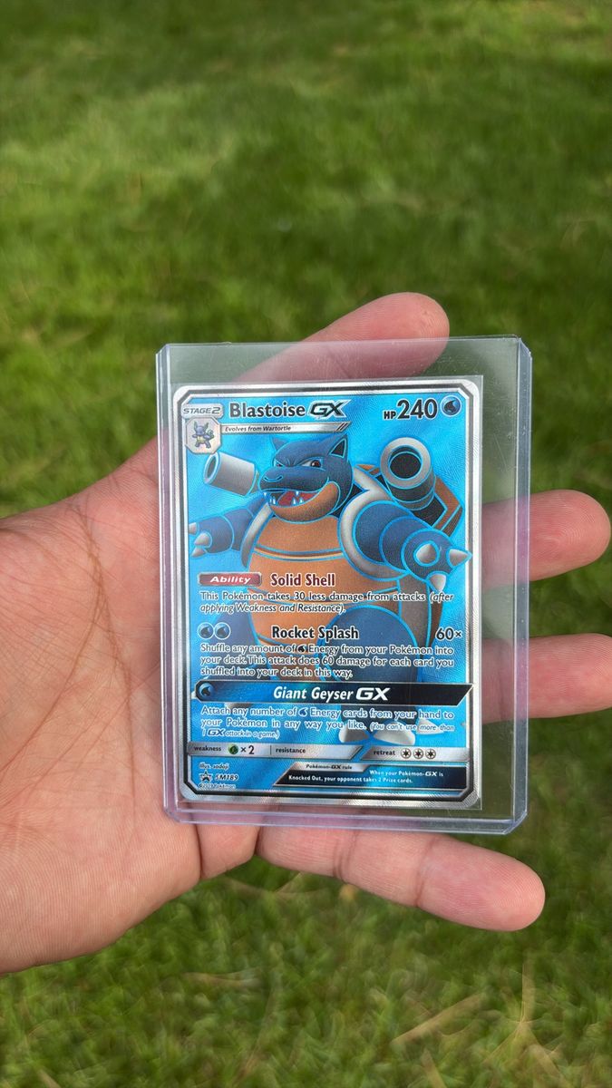 Pokemon Blastoise GX Full Art Holo Card SM189 Ultra Rare TCG