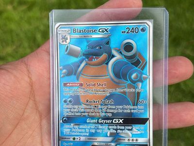 Pokemon Blastoise GX Full Art Holo Card SM189 Ultra Rare TCG