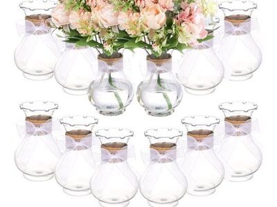 12 Pcs 5.7" Plastic Vases for Centerpieces