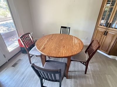 Round Wood Dining Table with 4 Chairs
