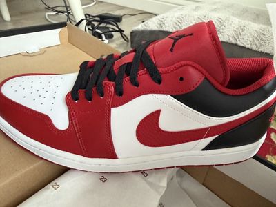 Nike Air Jordan 1 Low - White/Gym Red/Black Men's Size 12