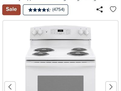 GE 5 cu ft Electric Range Stove - White