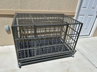New Heavy Duty Dog Crate XL, Top and Front Door, Slide Out Tray