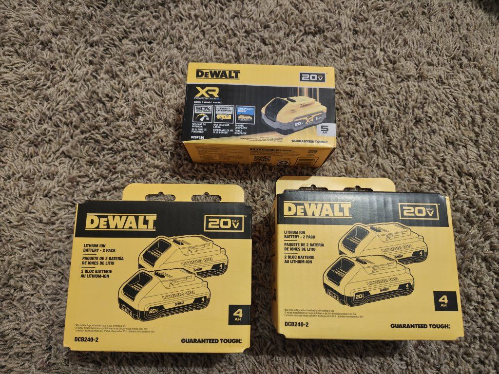 DeWalt batteries. 4Ah and 5Ah.. $60-$100