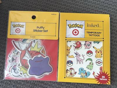 Pokémon Target Exclusive Puffy Sticker Set & Inked By Dani Temporary Tattoos Bundle