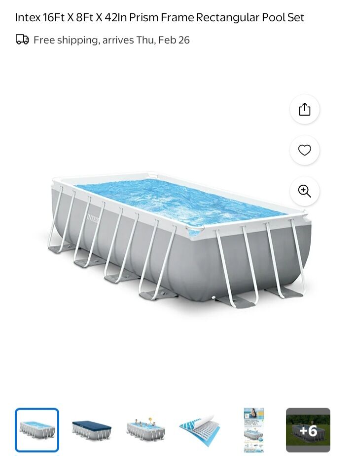 FREE - INTEX 16 x 8 x 42" Above Ground Swimming Pool