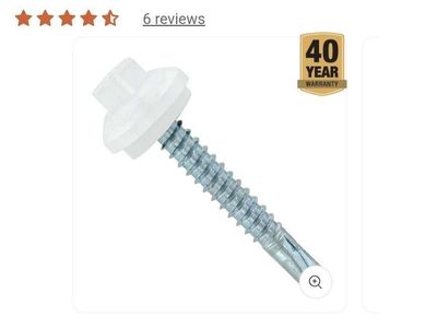 New White Self Tapping Metal Roofing Screws with Gaskets
