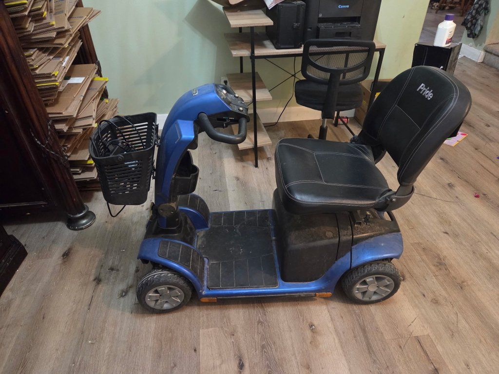 Pride Mobility Scooter - Blue, with Basket & Charger.