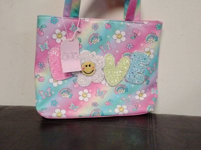 Miss Gwen's OMG Girls Rainbow Tote Bag with Love Applique
