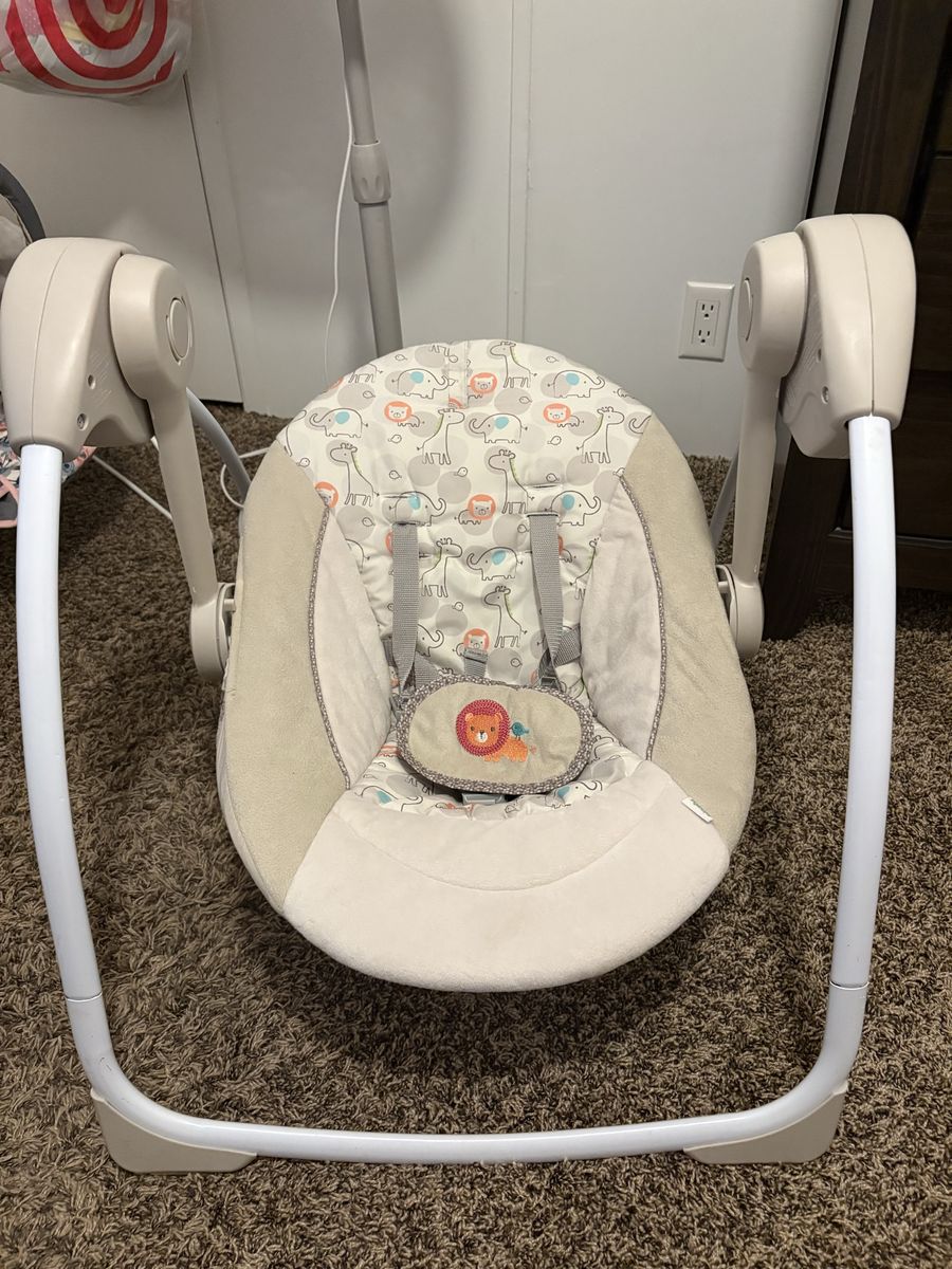 Ingenuity Baby Swing with Animal Pattern and Music Control Panel