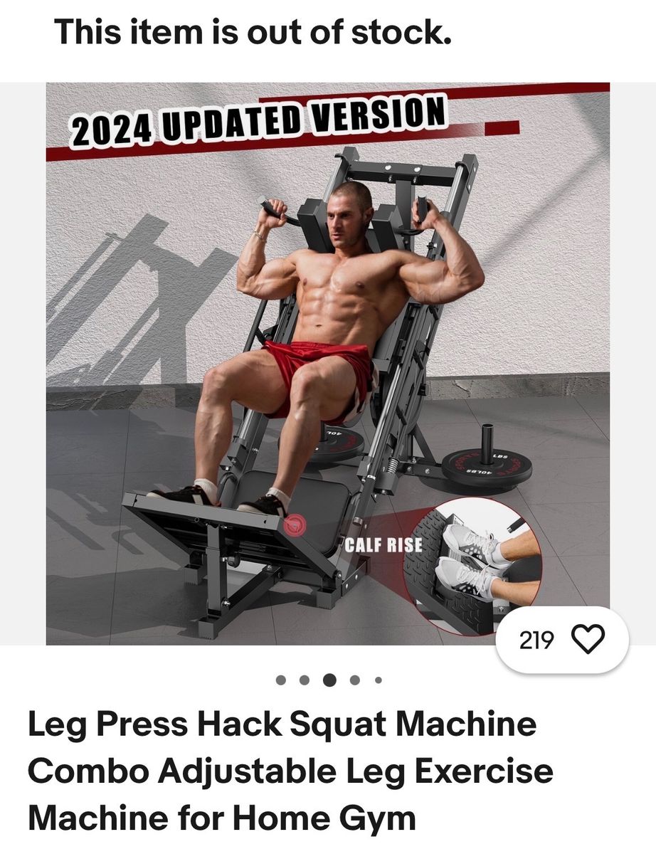 Leg Press Hack Squat Machine Combo - 1200lb Capacity Home Gym Adjustable Leg Exerciser