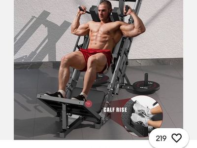 Leg Press Hack Squat Machine Combo - 1200lb Capacity Home Gym Adjustable Leg Exerciser